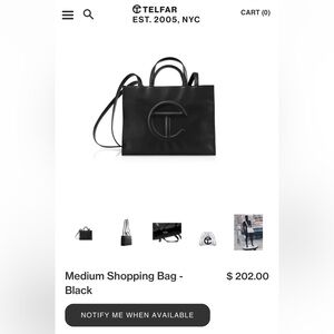 Telfar Black Medium Shopping Tote- Pristine Condition!!!